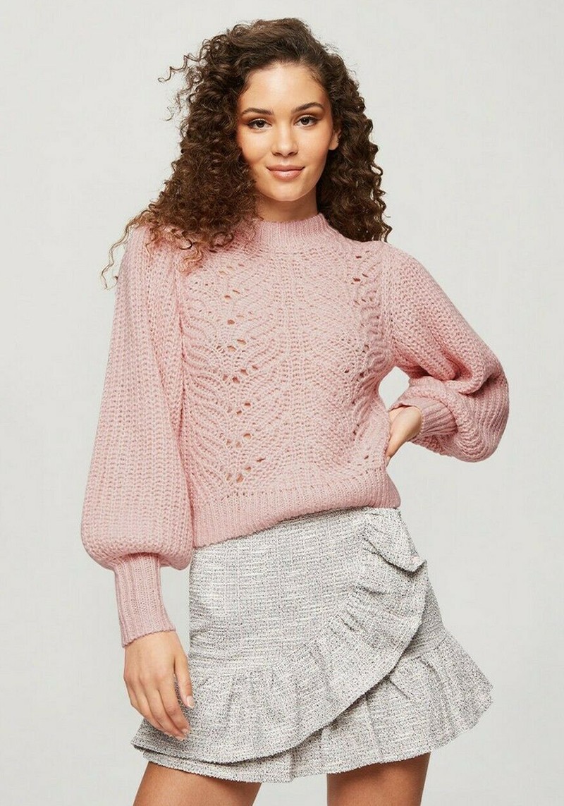 Pink Pointelle Knitted Sweater from Miss Selfridge