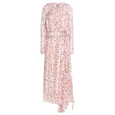 Floral-Print Silk-Satin & Chiffon Midi Wrap Dress from Preen By Thornton Bregazzi