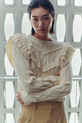 Frilled Openwork Sweater from Mango