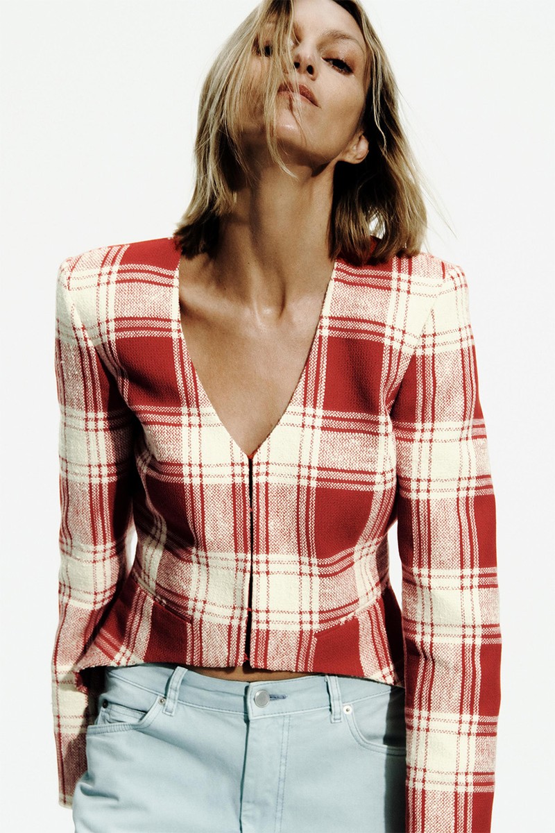 Fitted Check Jacket from Zara