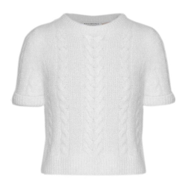 Metallic Brushed Cable-Knit Sweater from Philosophy Di Lorenzo Serafini