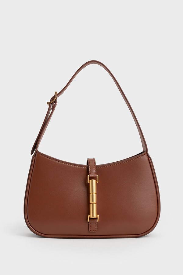 Cesia Metallic Accent Shoulder Bag from Charles & Keith