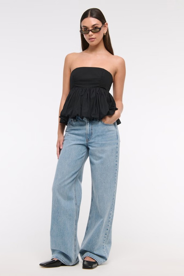 Strapless Bubble Hem Top from Abercrombie & Fitch