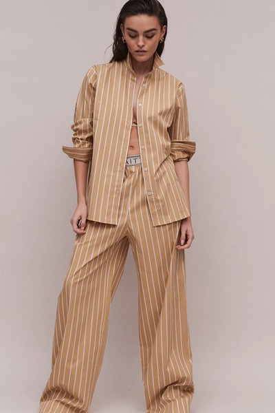 Tulum - Mustard Stripe Trousers