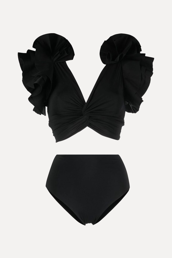 Ruffled V-Neck Swimsuit