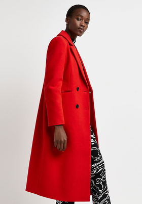 Red Double Breasted Coat from River Island