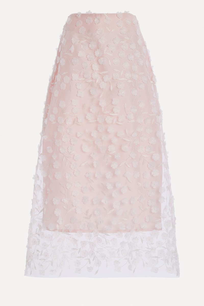 Heather Floral-Appliquéd Tulle Midi Skirt from Marlies Grace