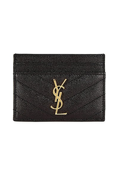 Logo Leather Card Holder from Saint Laurent