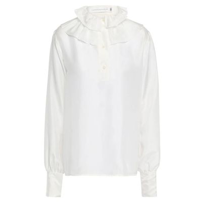 Ruffled Silk-Habotai Blouse from Victoria Beckham