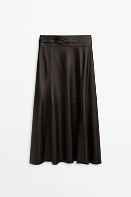 Nappa Leather Skirt With Belt