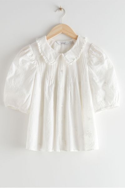 Embroidered Puff Sleeve Top from & Other Stories