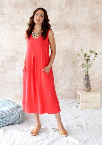 Light Crinkle Linen Dress