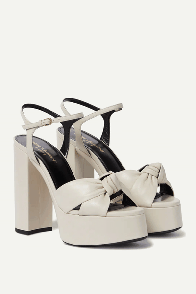 Bianca 125 Ivory Platform Sandals from Saint Laurent