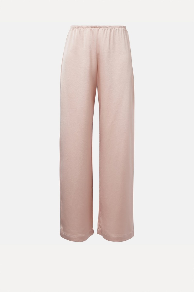Barb Mid-Rise Satin Wide-Leg Pants from Leset