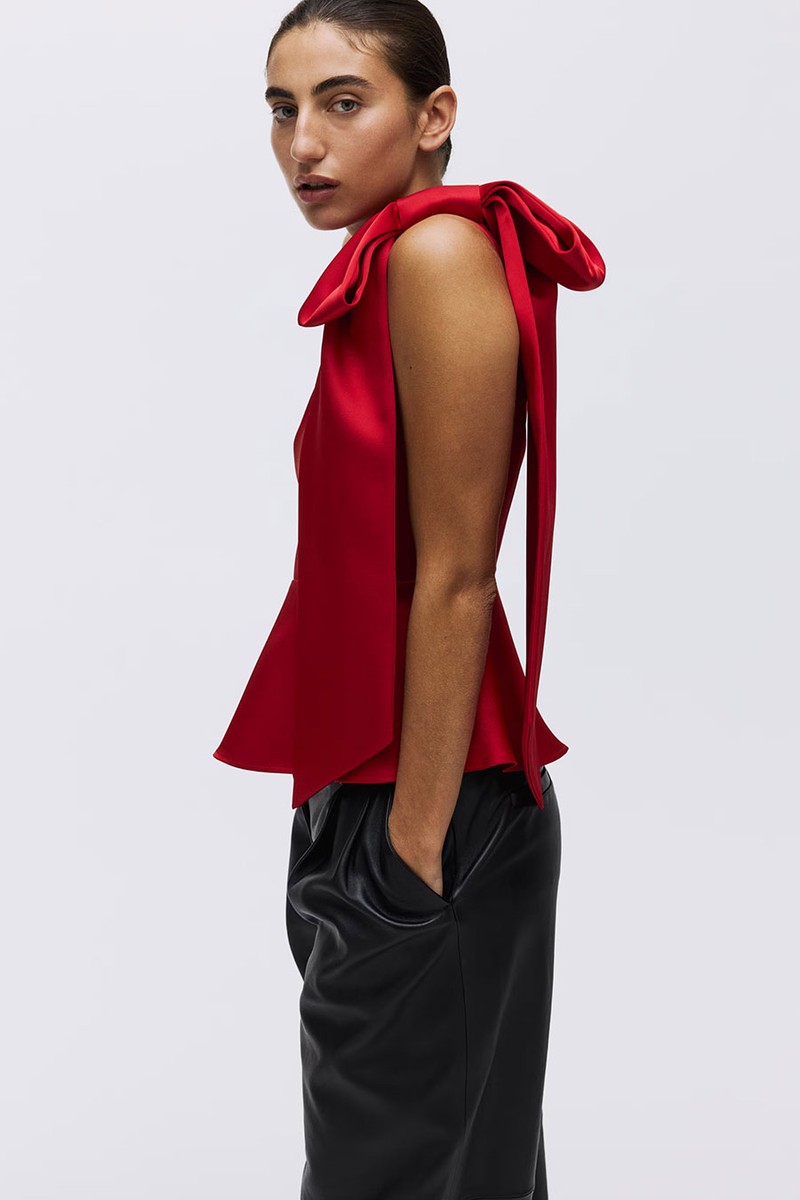 Bow-Detail One-Shoulder Top from H&M