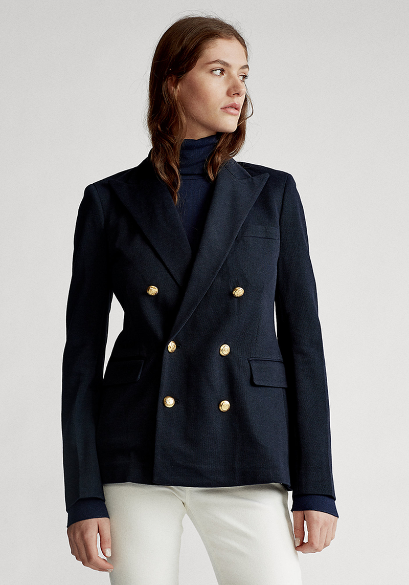 Knit Double-Breasted Blazer
