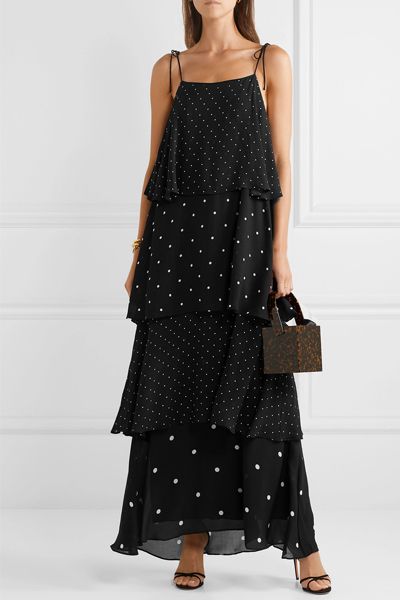 Daisy Tiered Polka-Dot Chiffon Maxi Dress from Anine Bing 