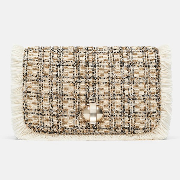 Check Fabric Crossbody Bag from Zara
