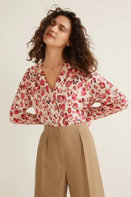 Chest-Pocket Printed Shirt from Mango