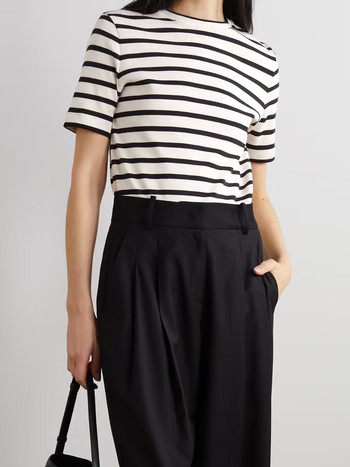 Appliquéd Striped Cotton-Jersey T-Shirt from Jil Sander