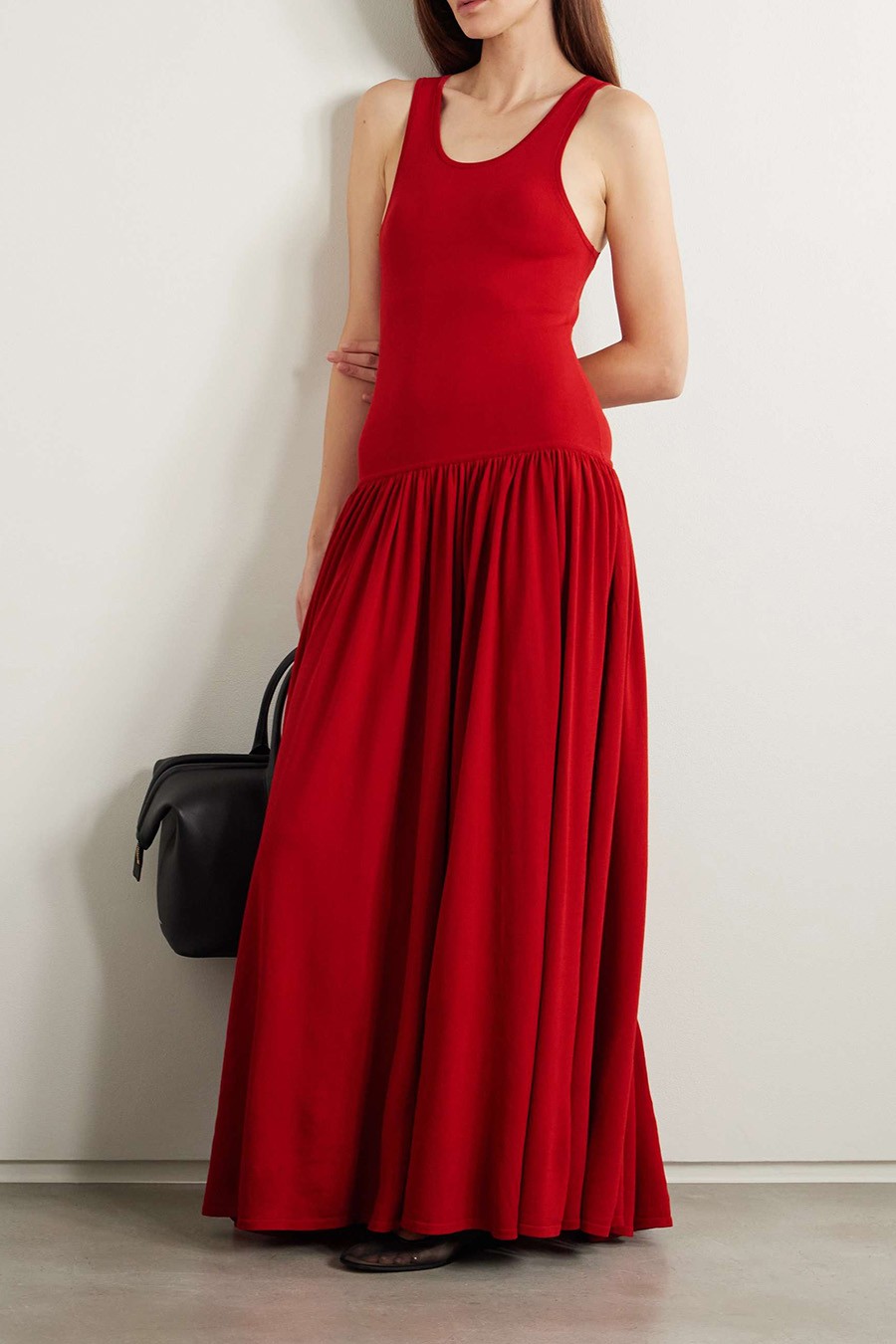 Jada Gathered Knitted Maxi Dress from Loulou De Saison