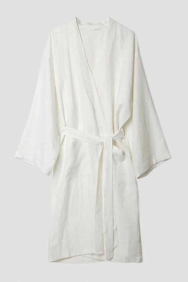 White Linen Robe from Piglet In Bed