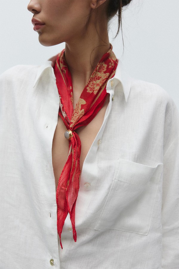 Silk Bandana With Stone