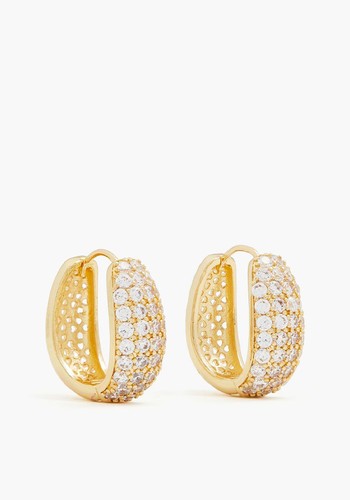 Gold Tone Crystal Earrings from Cz By Kenneth Jay Lane