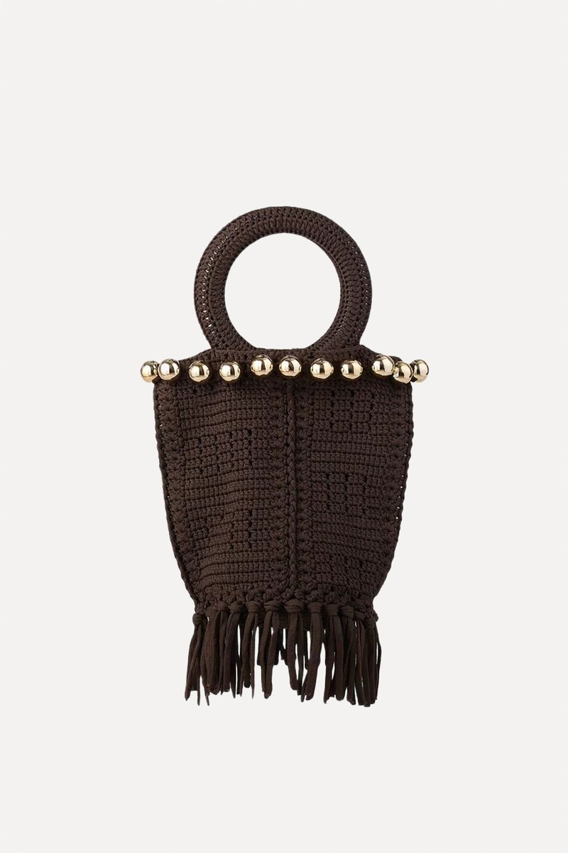 Beaded Crochet Knitted Bag from Sandro