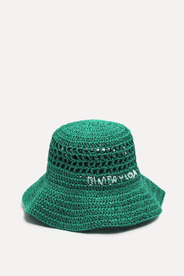 Green Raffia Bucket Hat from Bimba Y Lola