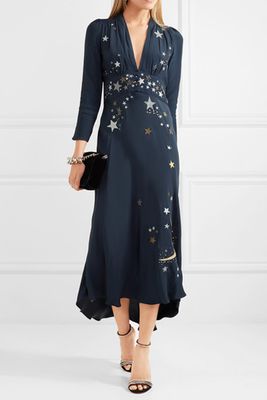 Margo Embellished Embroidered Georgette Midi Dress from Net A Porter