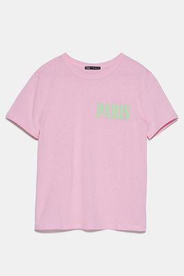 T-Shirt With Front Slogan from Zara