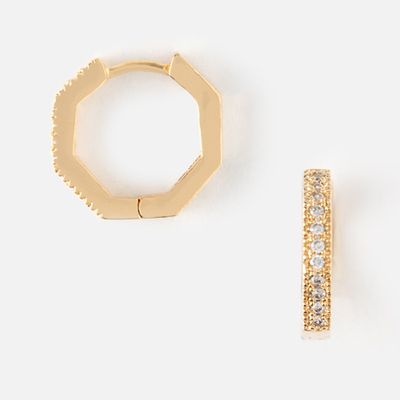 Hexagon Hoop Earrings from Orelia London