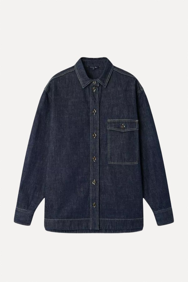 Cadet Oversized Organic-Denim Shirt from SOEUR