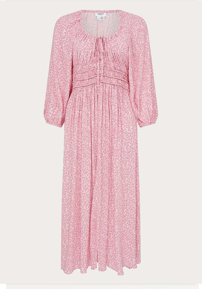 Ditsy Floral Tie Detail Midi Waisted Dress from Ghost