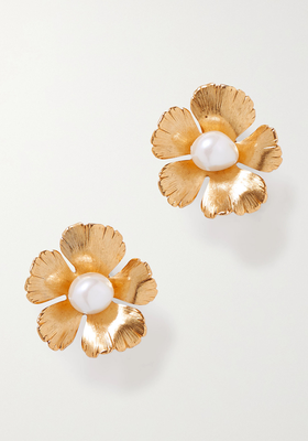 Gold-Tone Faux Pearl Clip Earrings from Oscar De La Renta
