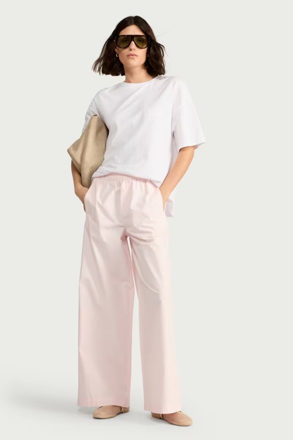 Pure Cotton Poplin Wide Leg Trousers from F&F
