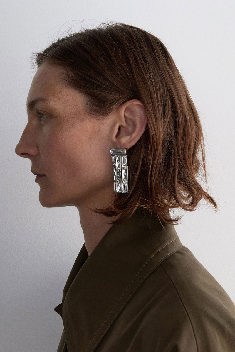 Dangling Earrings With Crystal Strips from Mango