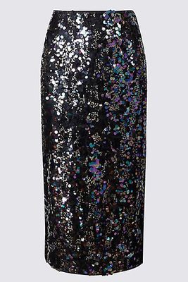 Per Una Embellished Pencil Midi Skirt from Marks & Spencer