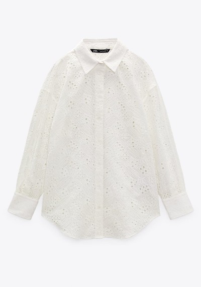 Oversize Shirt With Cutwork Embroidery