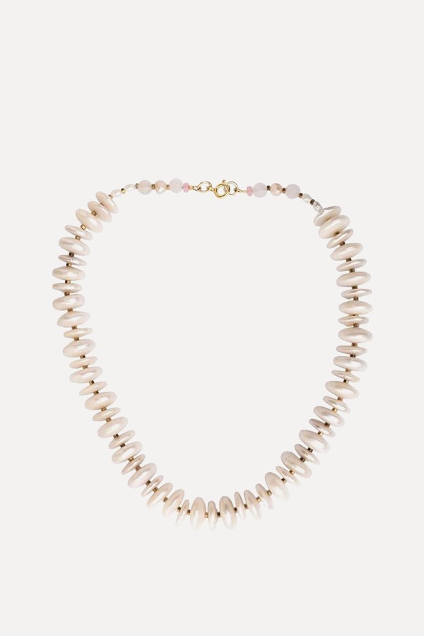 Organic Button Pearl Necklace from Kitty Joyas