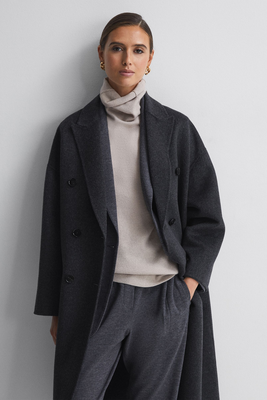 Layah Relaxed Wool Blend Double Breasted Coat from Reiss