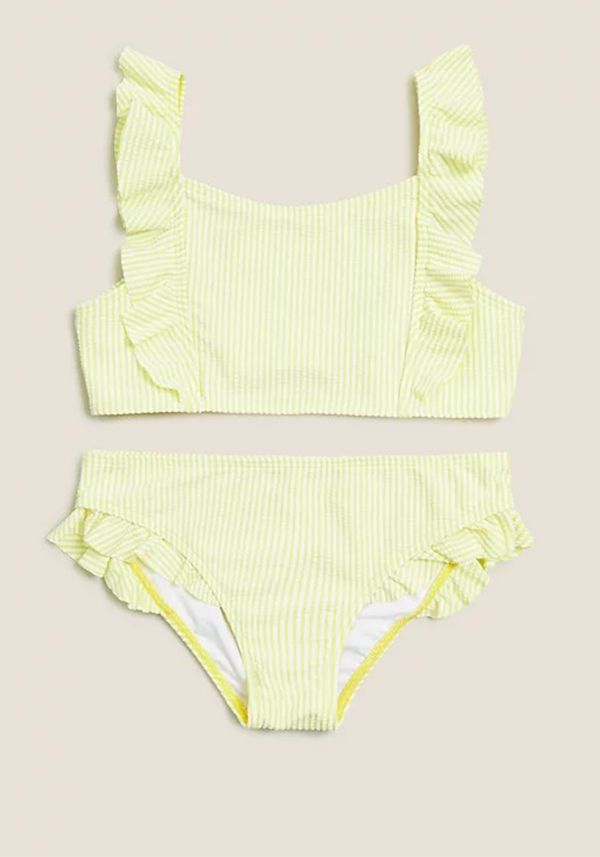 2pc Stripe Frill Seersucker Bikini from Marks & Spencer