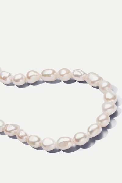 Baroque Treated Freshwater Cultured Pearls T-Bar Collier Necklace