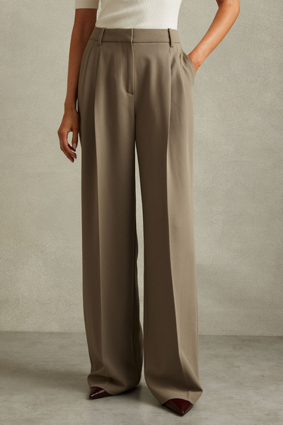 Madelyn Wide Leg Front Pleat Suit Trousers