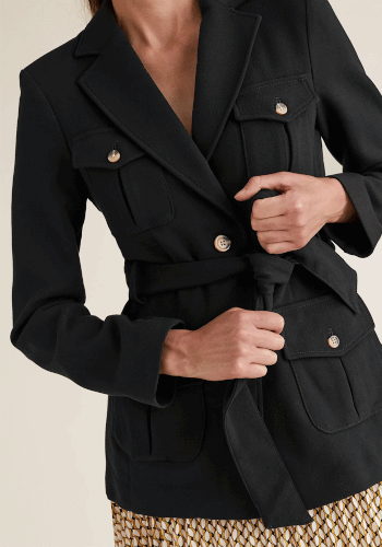 Slim Belted Utility Jacket