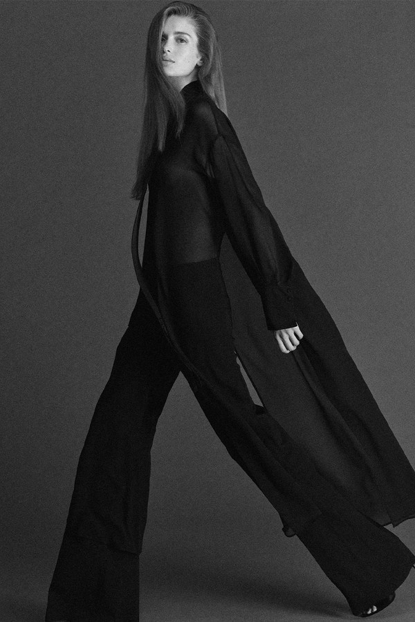 Long Silk Shirt With Foulard from Mango