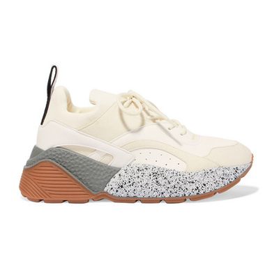 Eclypse neoprene-trimmed faux leather and suede sneakers from Stella McCartney
