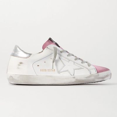 Superstar Distressed Leather & Suede Sneakers from Golden Goose