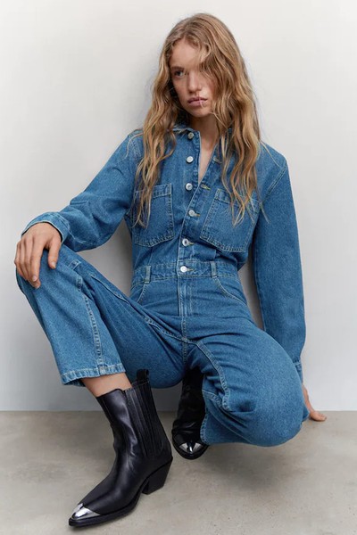 Long Denim Jumpsuit from Mango